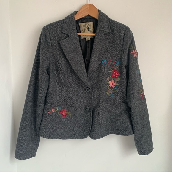 Vintage 90s Y2K Embroidered Blazer - Picture 11 of 13